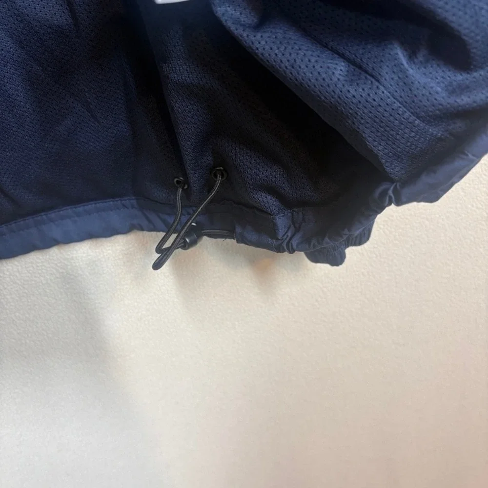 Vtg Adidas+Notre Dame Mens‎ Climalite Nylon Windbreaker Pullover XXL Navy FLAW